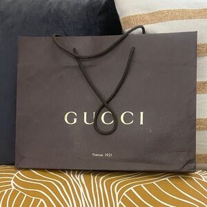 Gucci Dark Brown Logo Shopping Bag